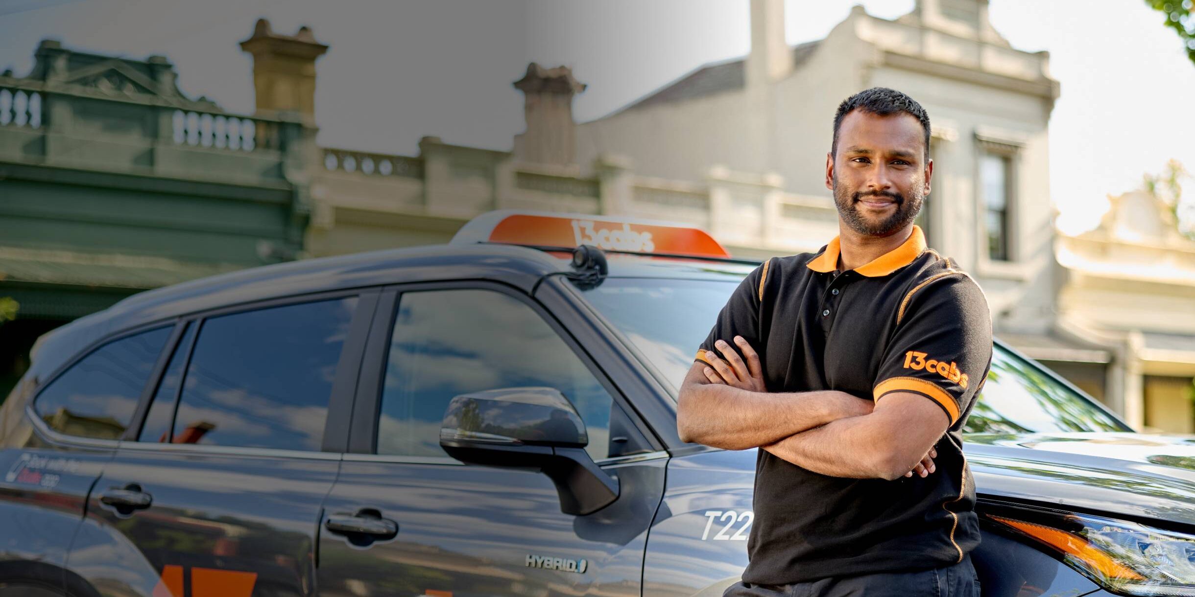 driver 13cabs driver leaning on his car
