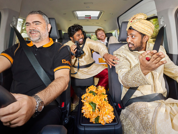 groomsmen in 13cabs maxi taxi